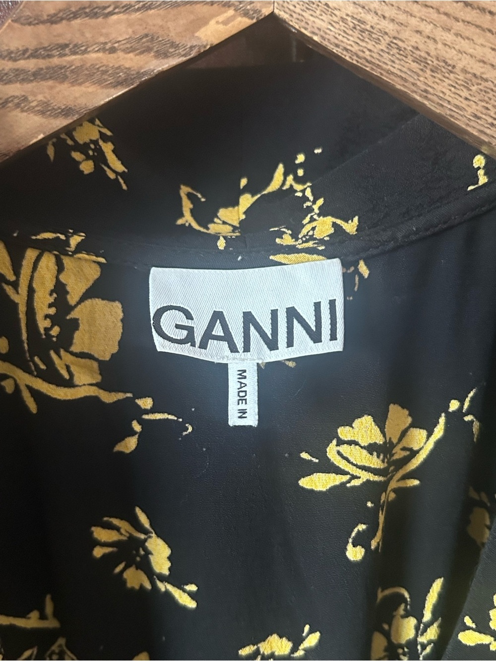 GANNI Dalton Wrap Dress Midi Floral Tie Waist V-Neck Feminine Scandi Chic Size34 - Picture 10 of 11